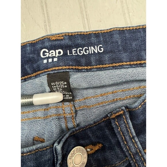 Gap Size 0 25 Womens Jeans Legging Low Rise Skinny Dark Wash Stretch - Picture 2 of 3